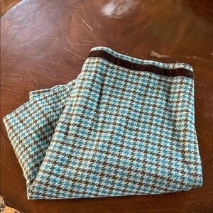 Banana Republic Blue and Brown Houndstooth Midi Skirt